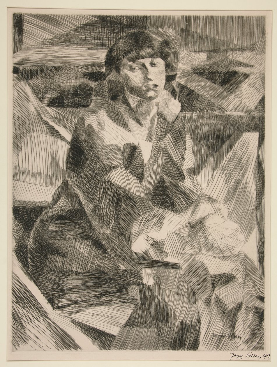 Porträtt av en ung kvinna av Jacques Villon
