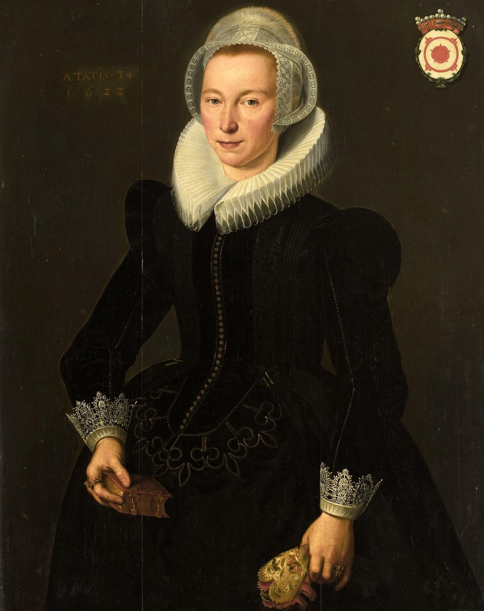 Porträtt av Grietje Adriaensdr Grootes (1588-1624) av Jacques Waben (attributed to)