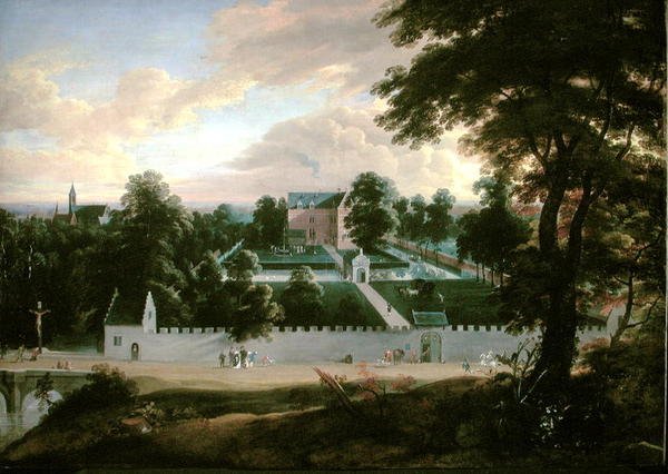 Utsikt över ett slott av Jacques d Arthois