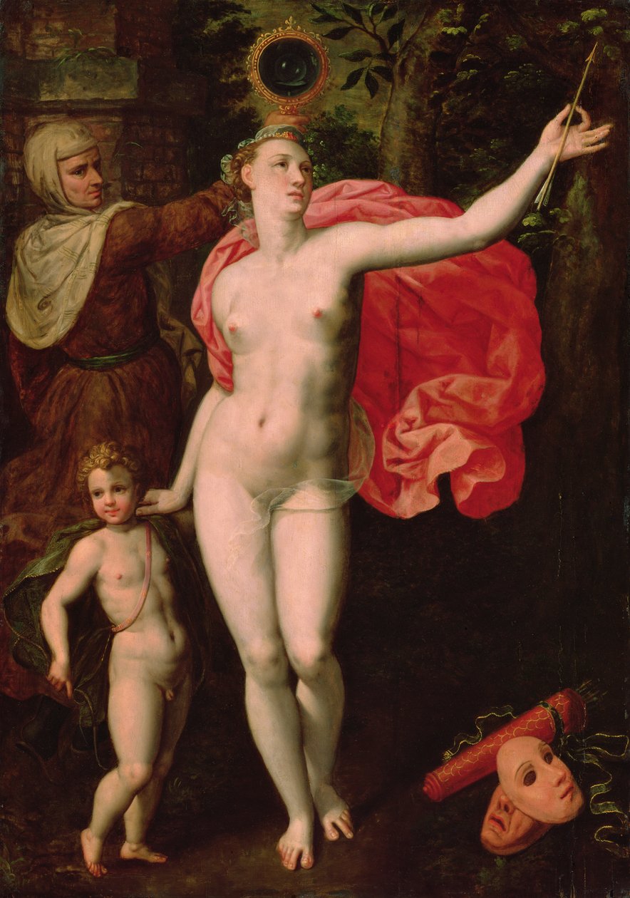 Venus och Amor, Allegori om sanningen (olja på trä) av Jacques de Backer