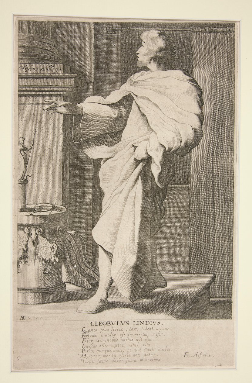 Cleobulus Lindius, #6 från serien The Seven Wise Men of Greece av Jacques de Gheyn III