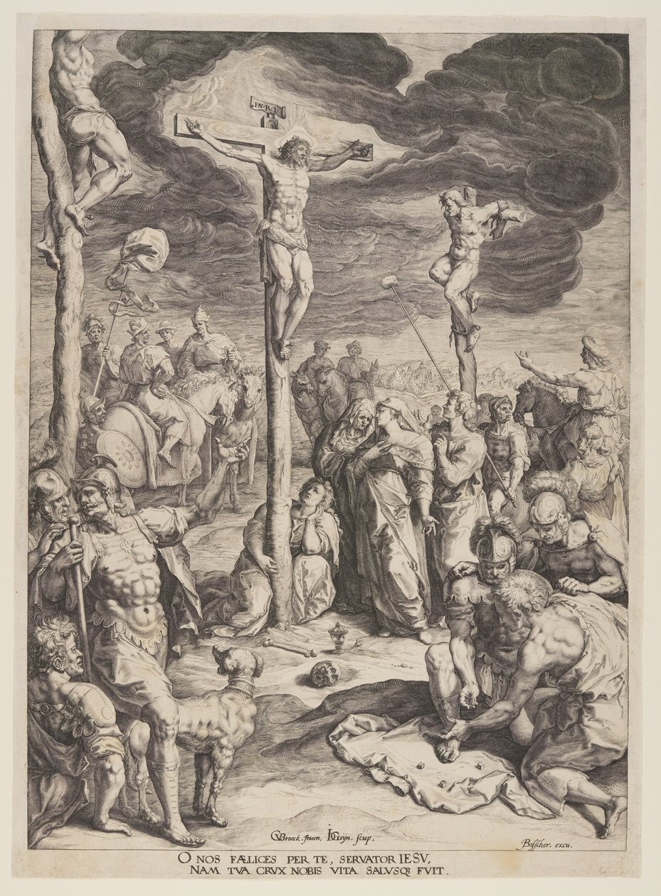 Kristus på korset mellan två tjuvar av Jacques de Gheyn II
