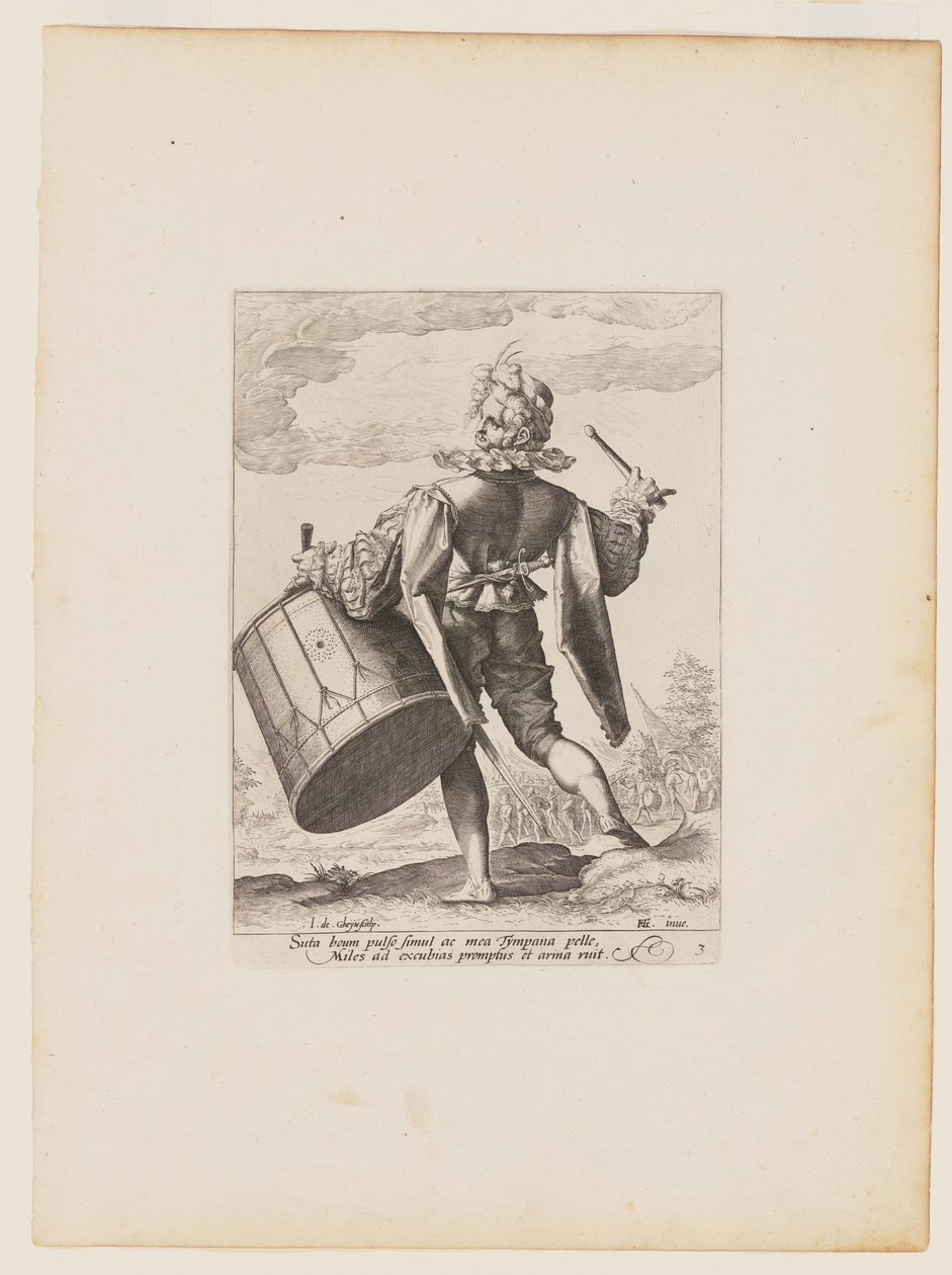 Trumslagare, från Officerare och soldater i kejsar Rudolf II:s livgarde av Jacques de Gheyn II