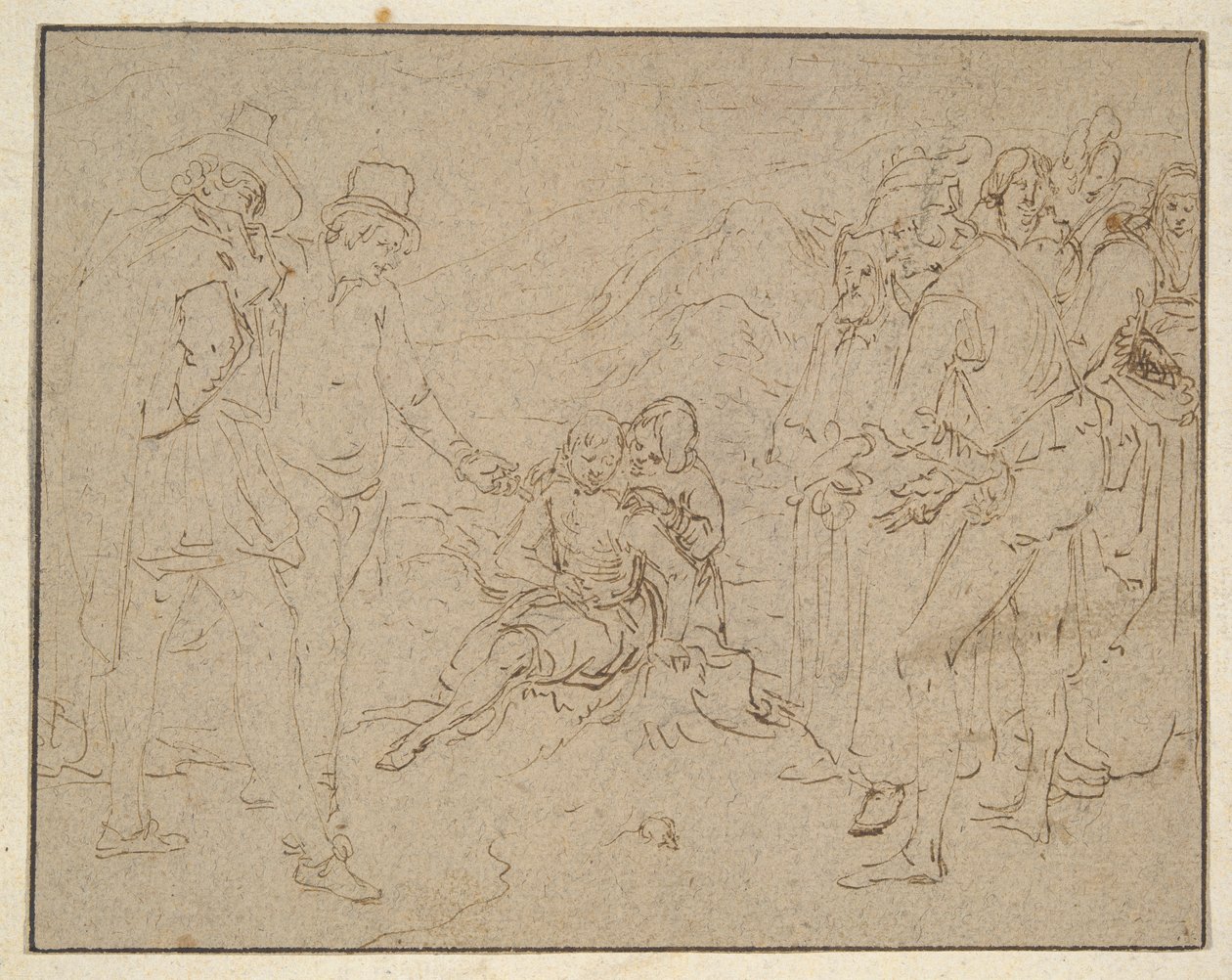 Job på en dyngkulle, prövad av hans vänner av Jacques de Gheyn II