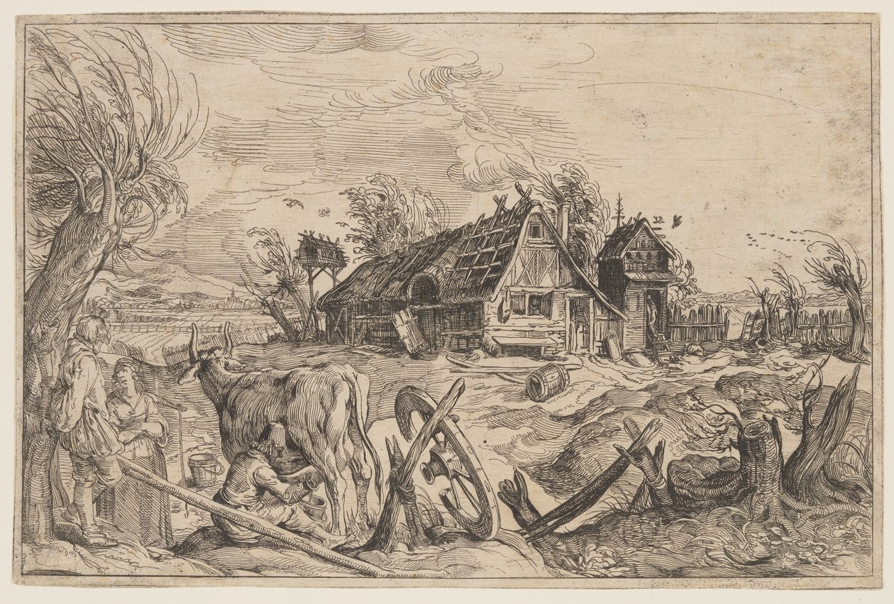 Landskap med bondgård av Jacques de Gheyn II