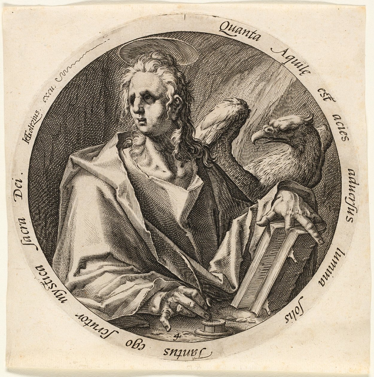 Sankt Johannes, plansch fyra från De fyra evangelisterna av Jacques de Gheyn II
