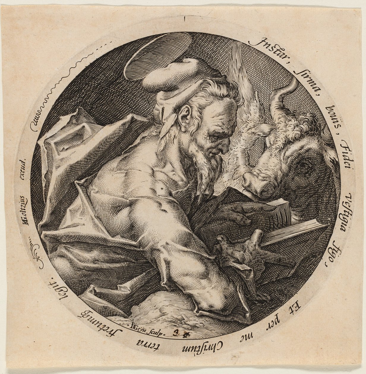 Sankt Lukas, plansch tre från De fyra evangelisterna av Jacques de Gheyn II
