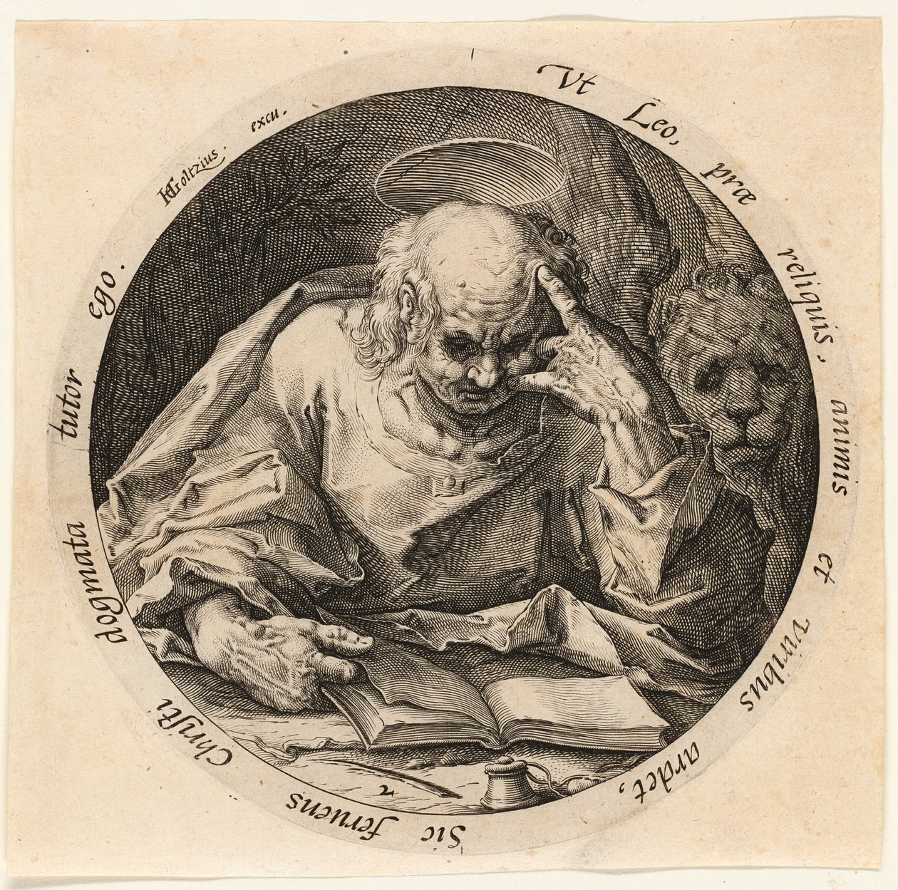 Sankt Markus, plansch två från De fyra evangelisterna av Jacques de Gheyn II
