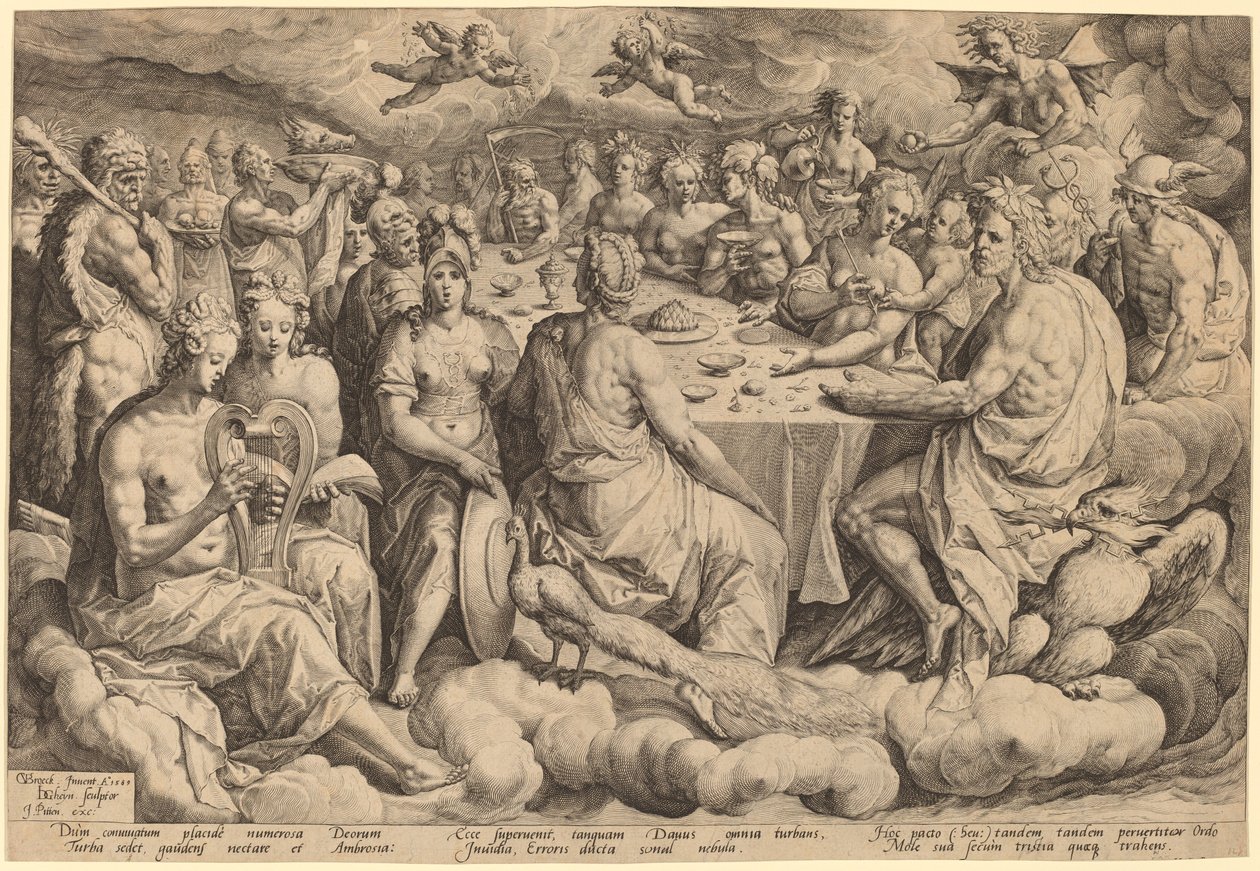 Gudarnas bankett vid Peleus och Thetis bröllop av Jacques de Gheyn II, after Crispen van den Broecke