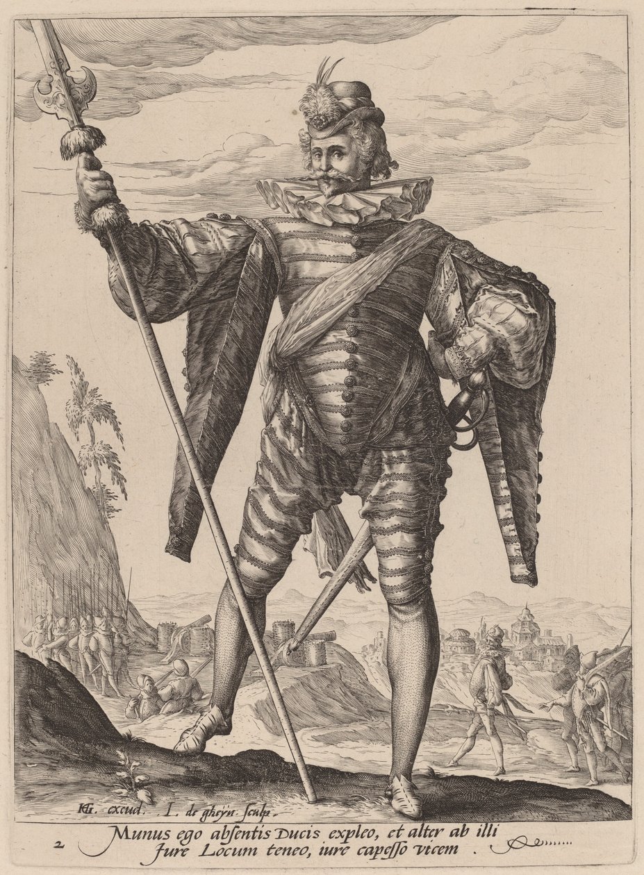 Överstelöjtnant av Jacques de Gheyn II after Hendrik Goltzius