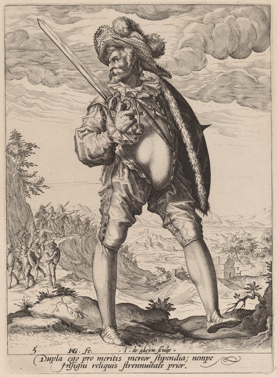 Fanebärare av Jacques de Gheyn II after Hendrik Goltzius