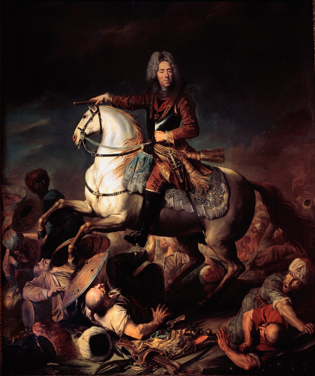 Porträtt av prins Eugen av Savoie-Carignan (Savoie Carignan, greve av Soissons (1663-1736), kallad prins Eugen målning av Jacob Van Schuppen (1670-1751) 1700-talets Turin, Galleria Sabauda - Porträtt av prins Eugen av Savojen Carignan, räkning av S av Jacques or Jakobus van Schuppen