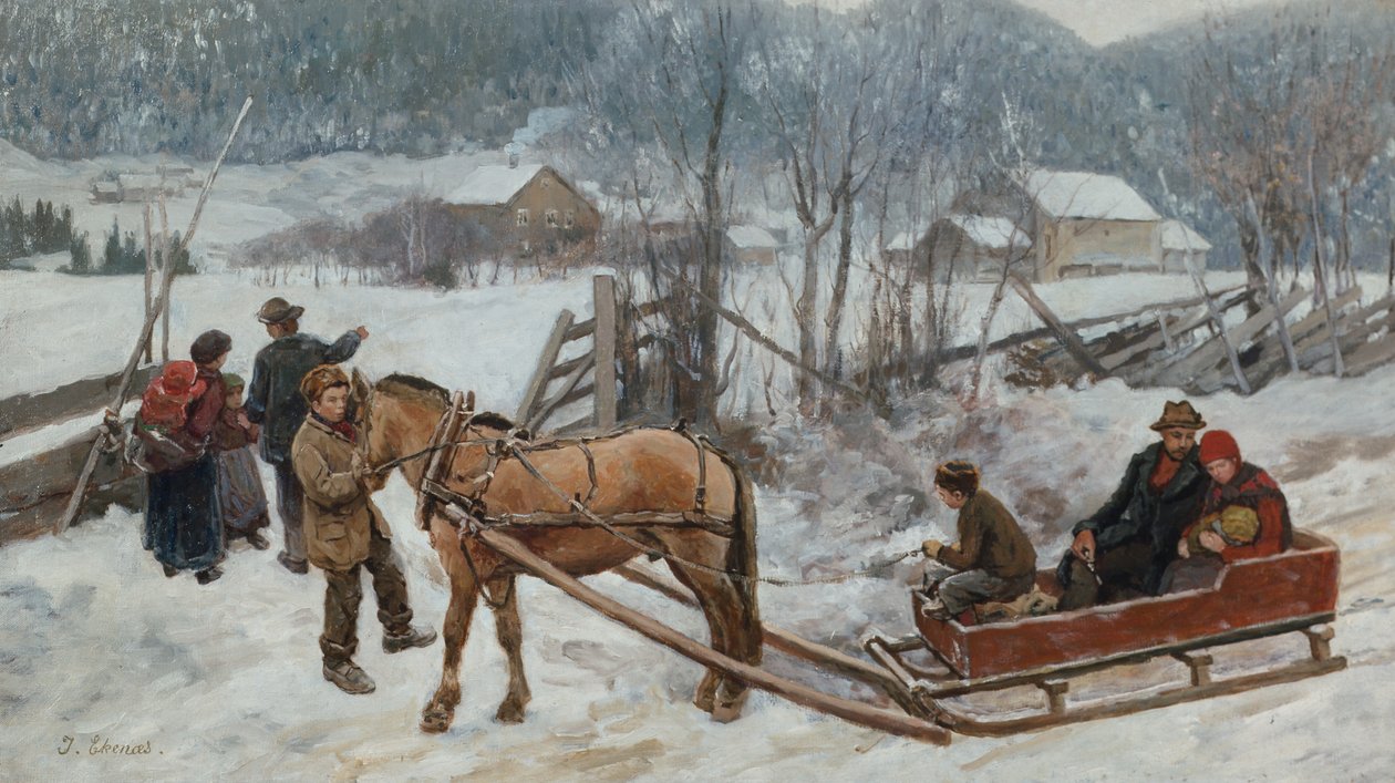 Hemma från pulkatur av Jahn Ekenaes