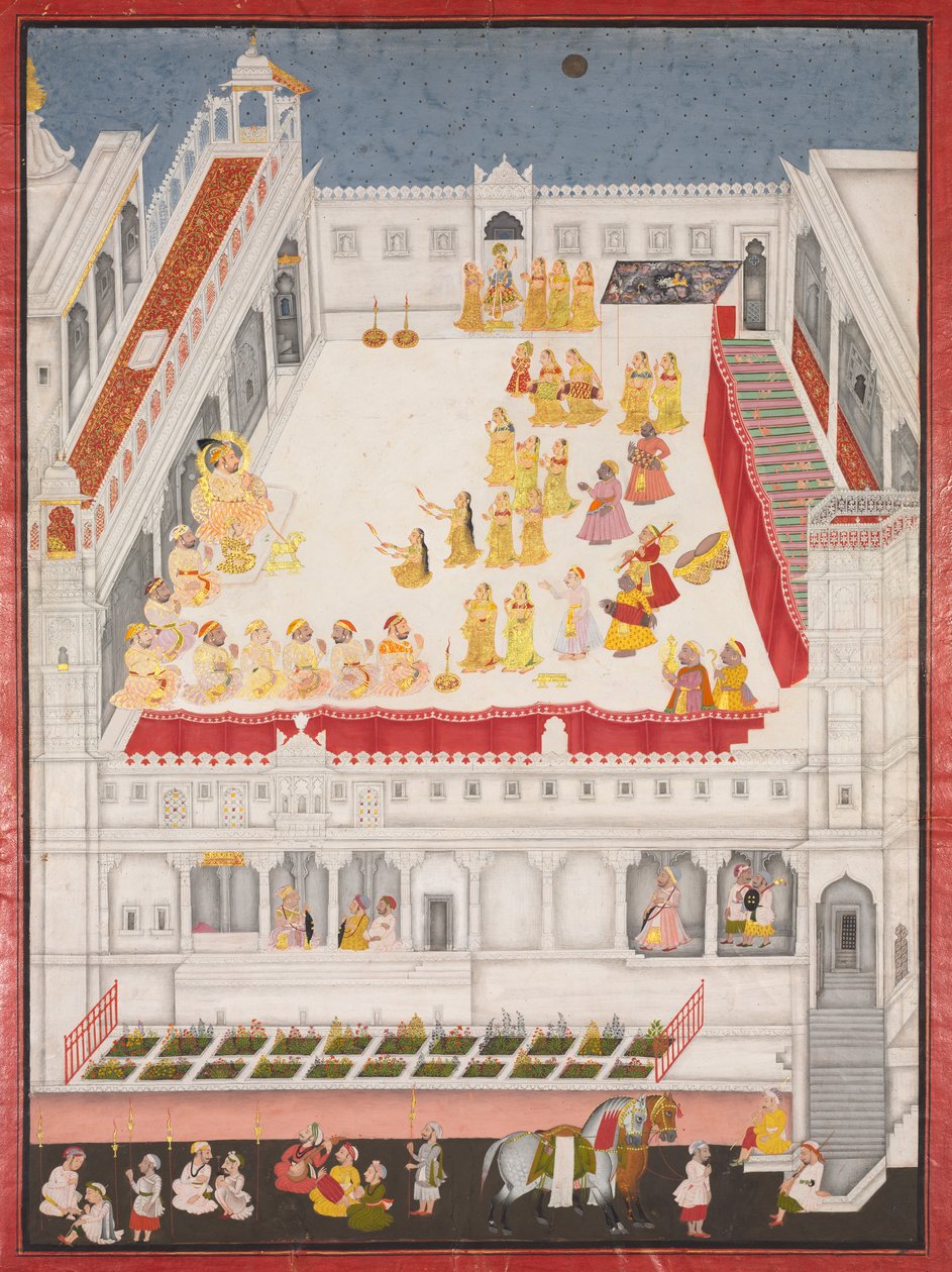 Maharana Jagat Singh deltar i Rasleela, 1736. av Jai Ram