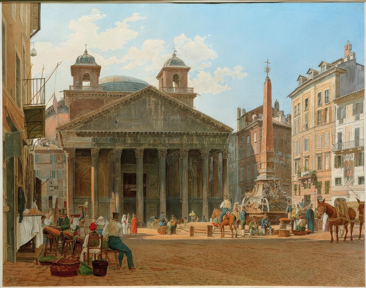 Das Pantheon und die Piazza della Rotonda i Rom av Jakob Alt