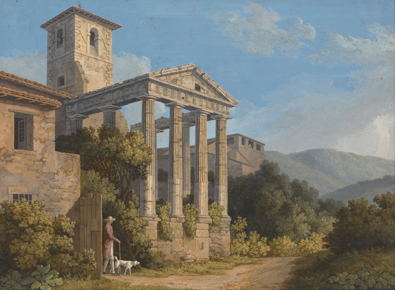 Hercules -templet i Cori nära Velletri av Jakob Philipp Hackert
