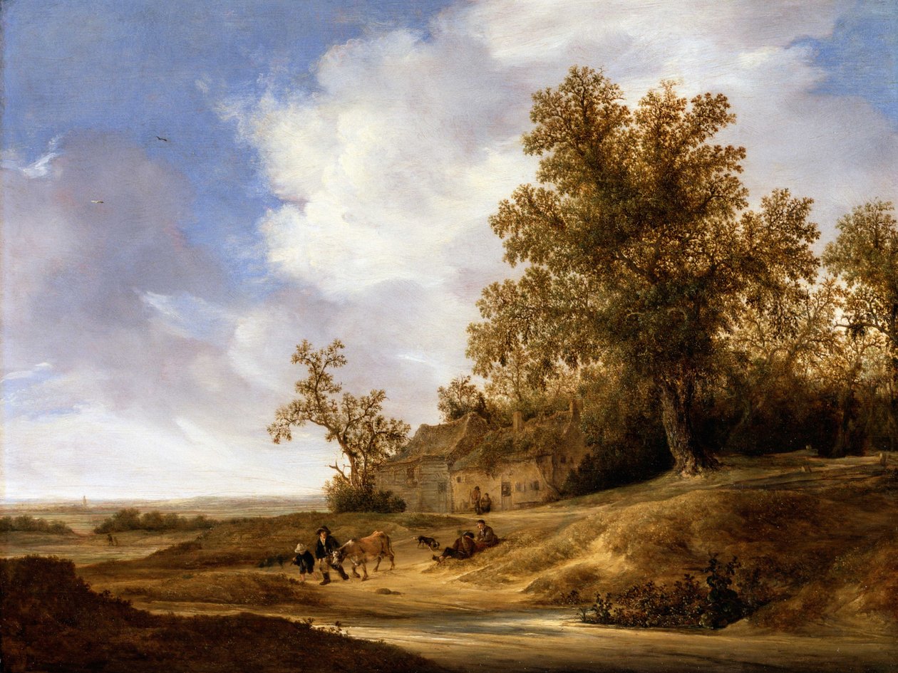 A Road near Cottages av Jakob Van Moscher