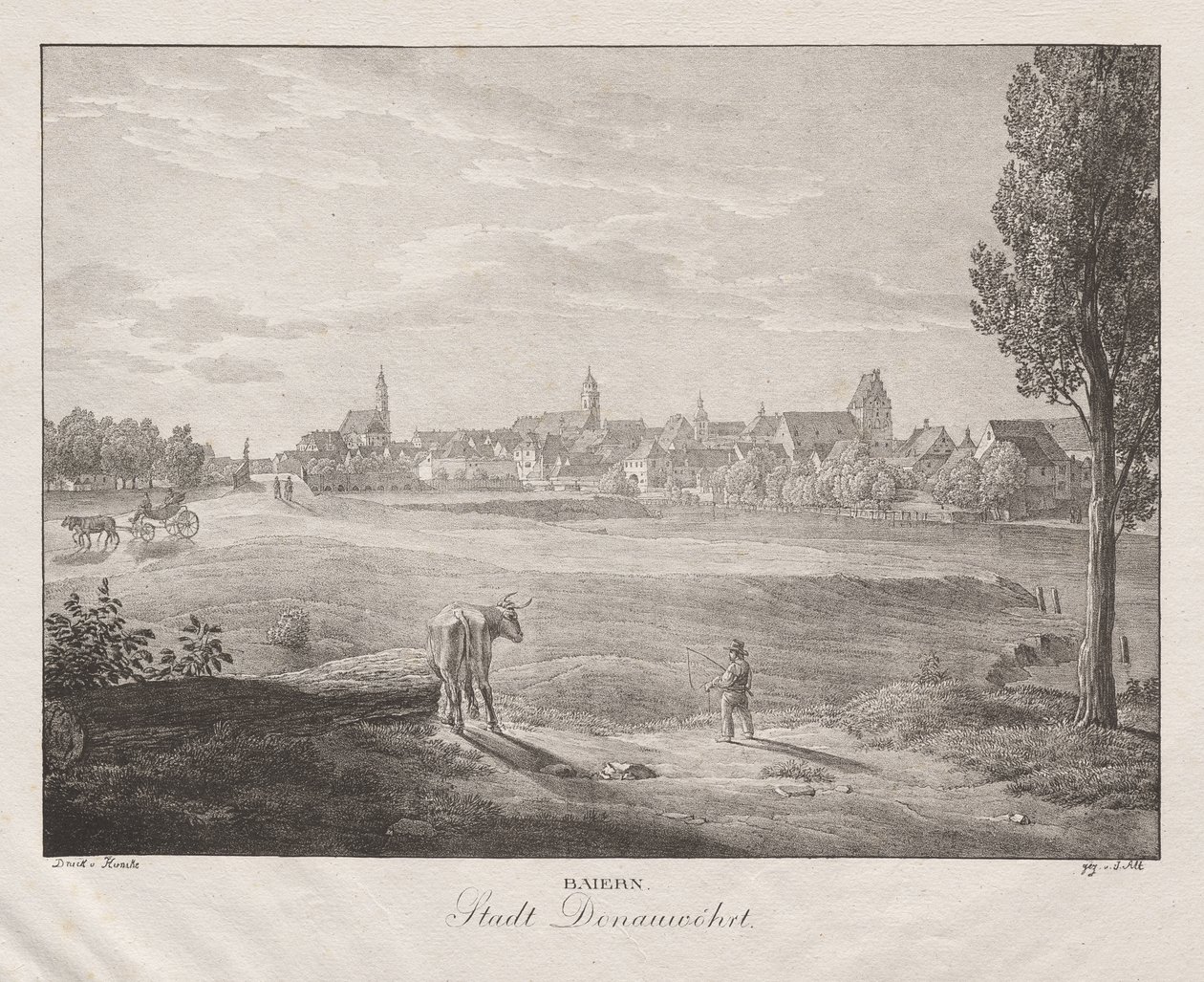 Bayern, staden Donauworth av Jakob Alt