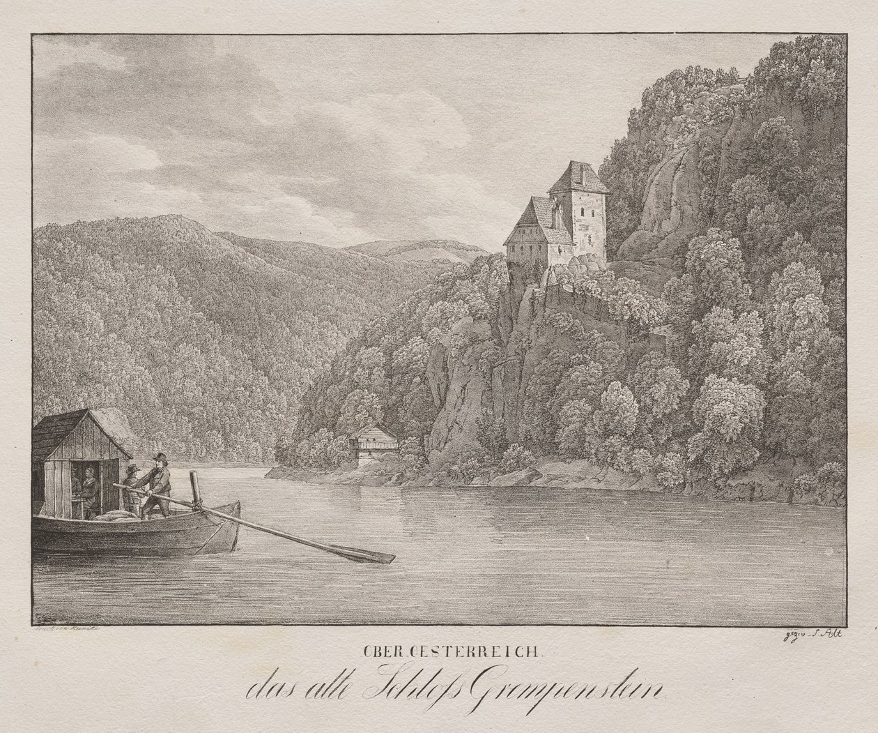 Niederösterreich, det gamla slottet Grempenstein av Jakob Alt