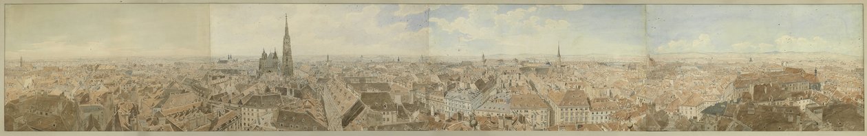 Panorama över Wien från Peterskyrkans kupol av Jakob Alt
