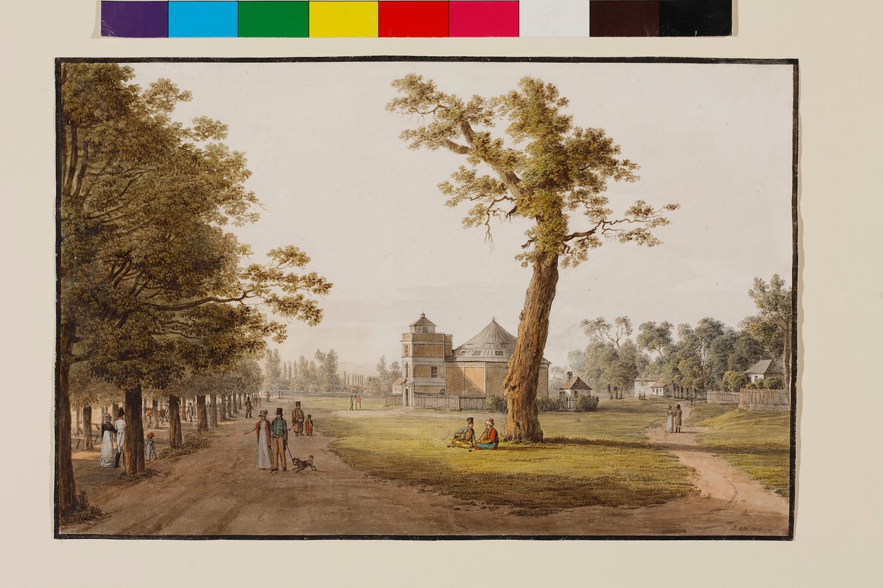 Panorama på huvudallén i Prater i Wien av Jakob Alt