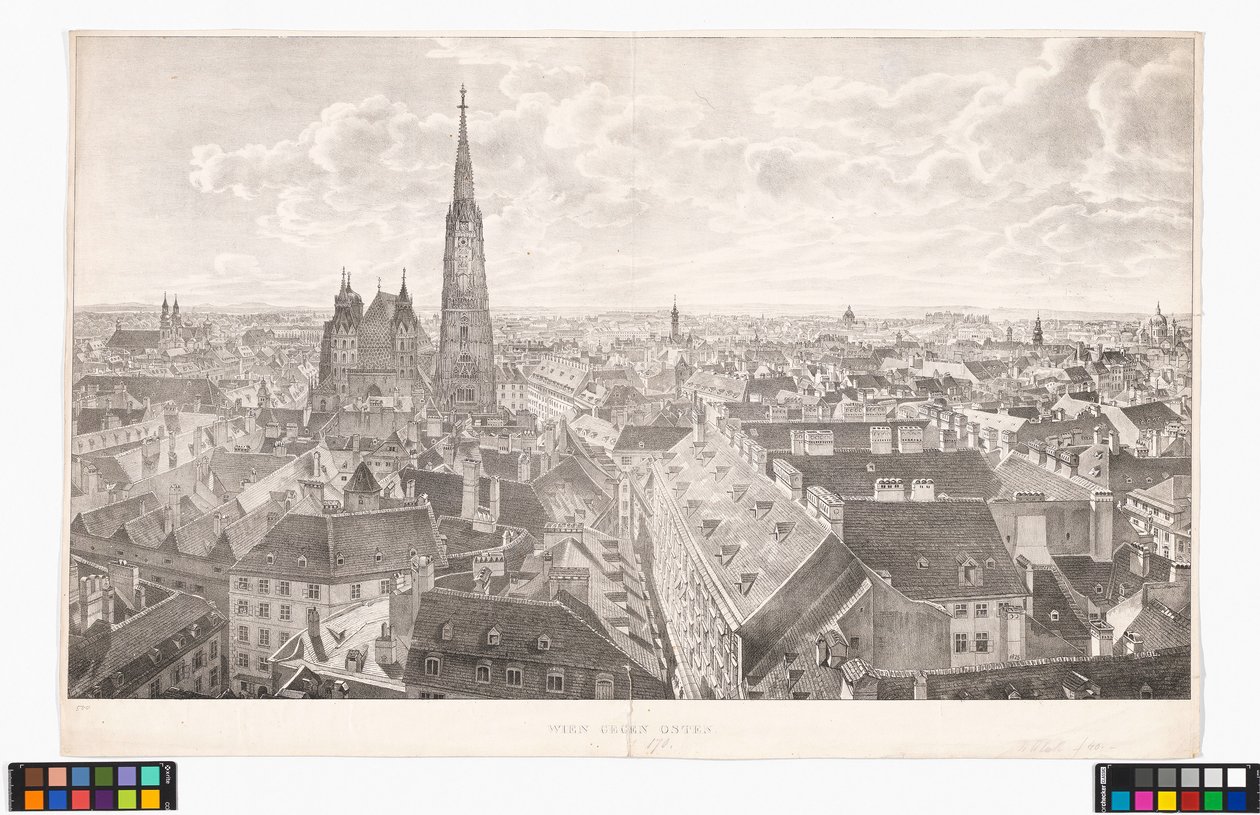 Panorama över Wien mot öster, sett från Peterskyrkan av Jakob Alt