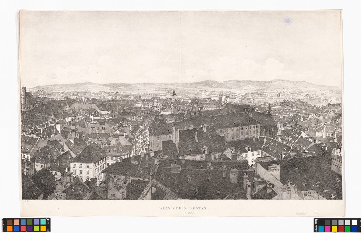 Panorama över Wien mot väster, sett från Peterskyrkan av Jakob Alt