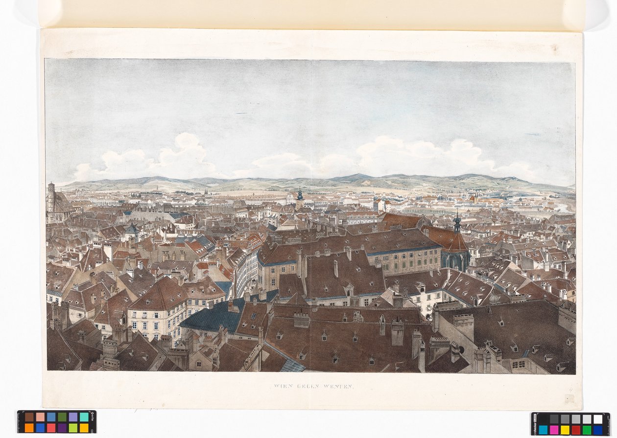 Panorama över Wien mot väster, sett från Peterskyrkan av Jakob Alt