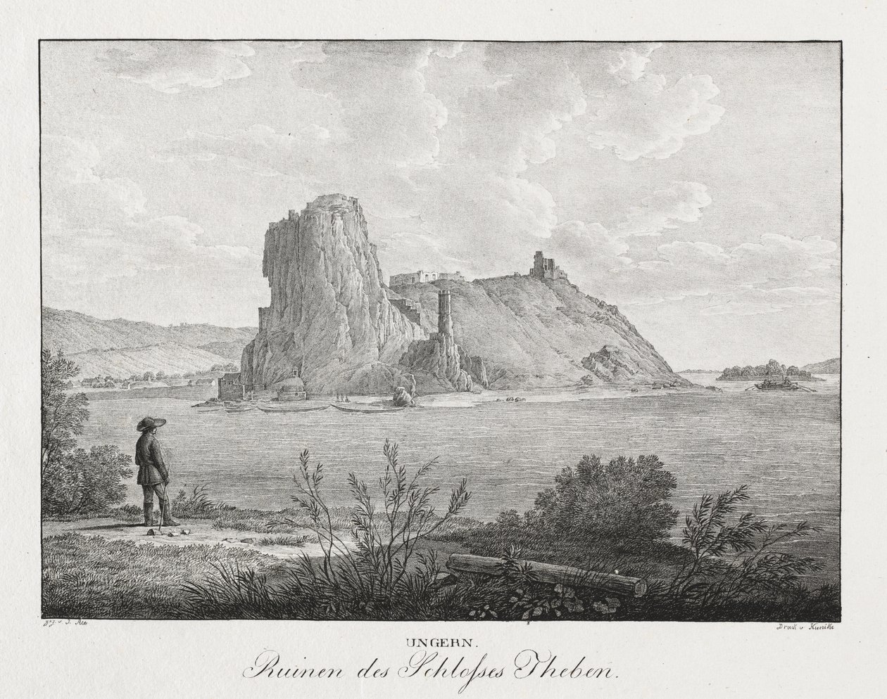 Ungern, ruinerna av slottet Thebes av Jakob Alt