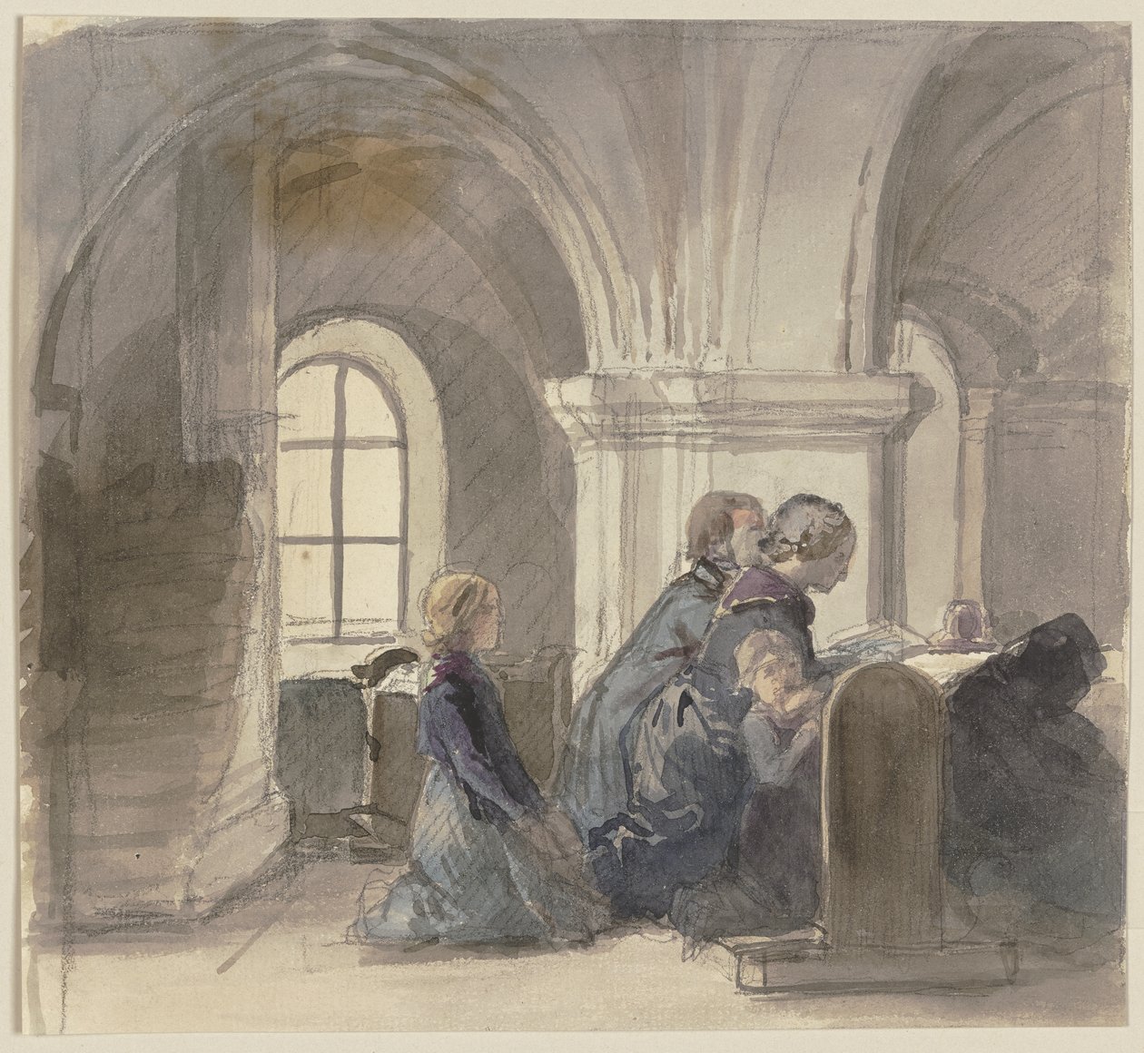 Bedjande bönder i en kyrka av Jakob Becker
