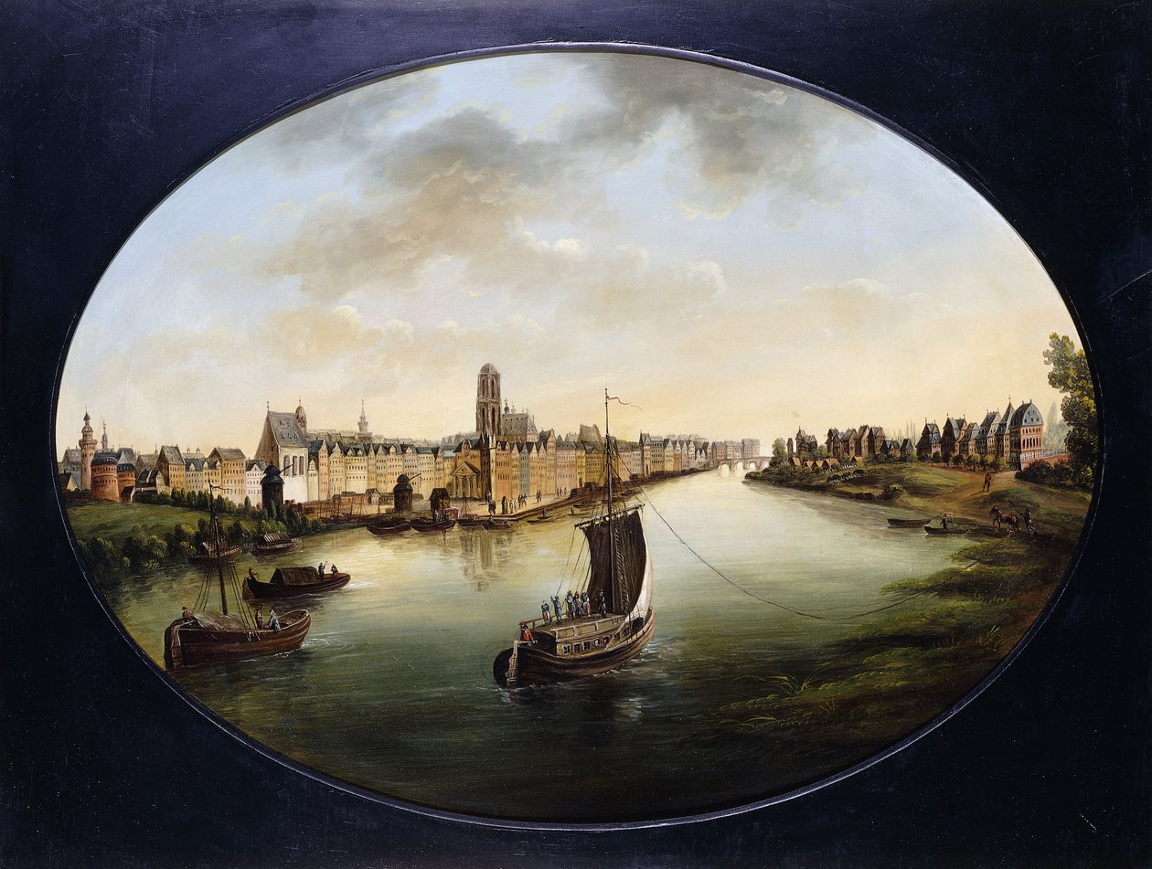 Utsikt över Frankfurt; Utsikt över Frankfurt, ca 1810-18 av Jakob Diezler