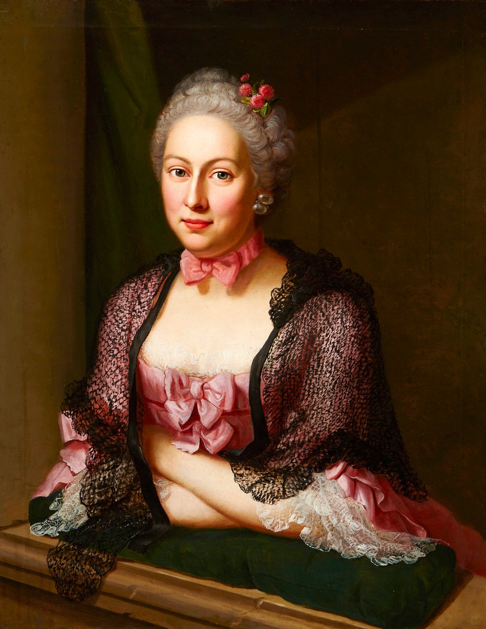 Emanuel Handmann, porträtt av Elisabeth Tscharner, 1763 av Jakob Emanuel Handmann