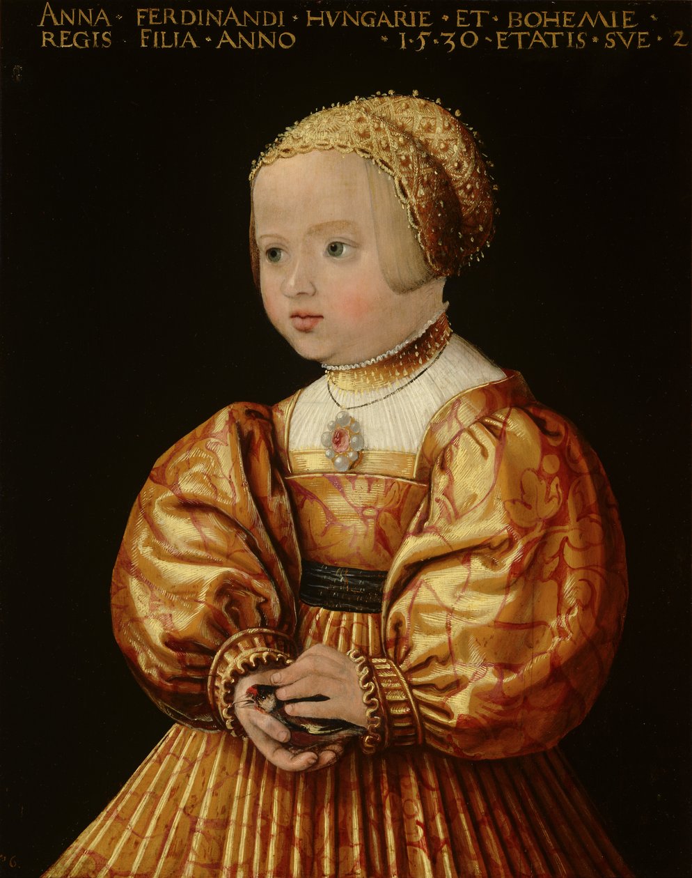Porträtt av Anna av Österrike, två år gammal, 1530 av Jakob Seisenegger