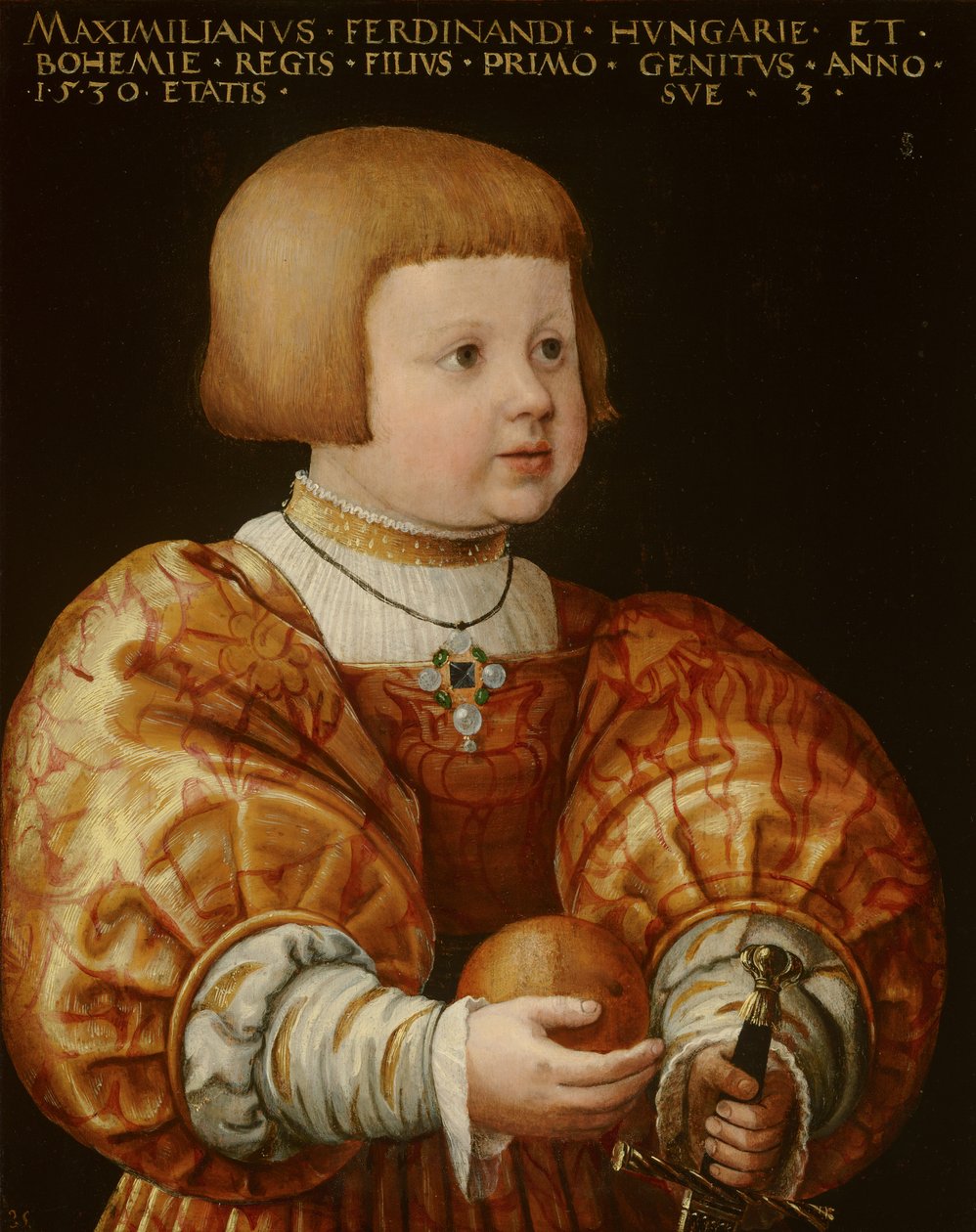Porträtt av Maximilian av Österrike (1527-1576), tre år gammal, 1630 av Jakob Seisenegger