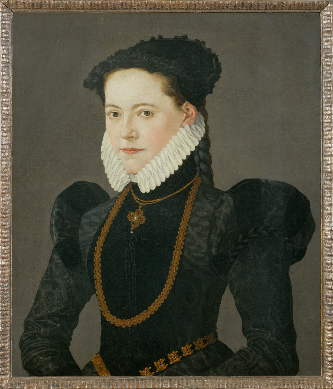 Porträtt av dottern till greve Friedrich av Oettingen ... (målning på duk) av Jakob Seisenegger