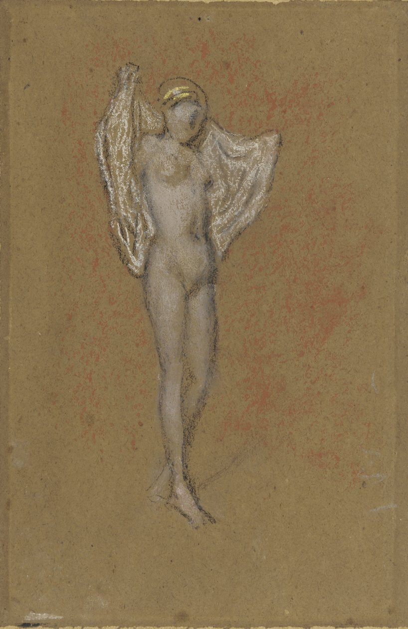 A Yellow Note, c.187174 (krita och pastell på brunt papper) av James Abbott McNeill Whistler