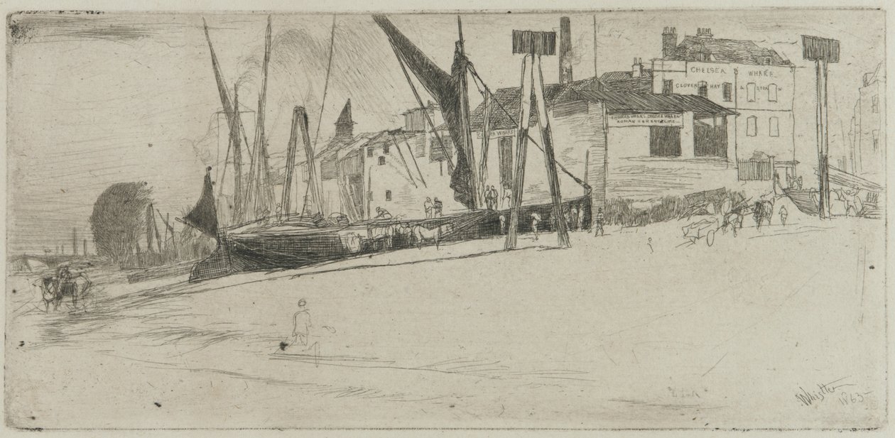 Chelsea Wharf, 1863 (etsning på papper) av James Abbott McNeill Whistler