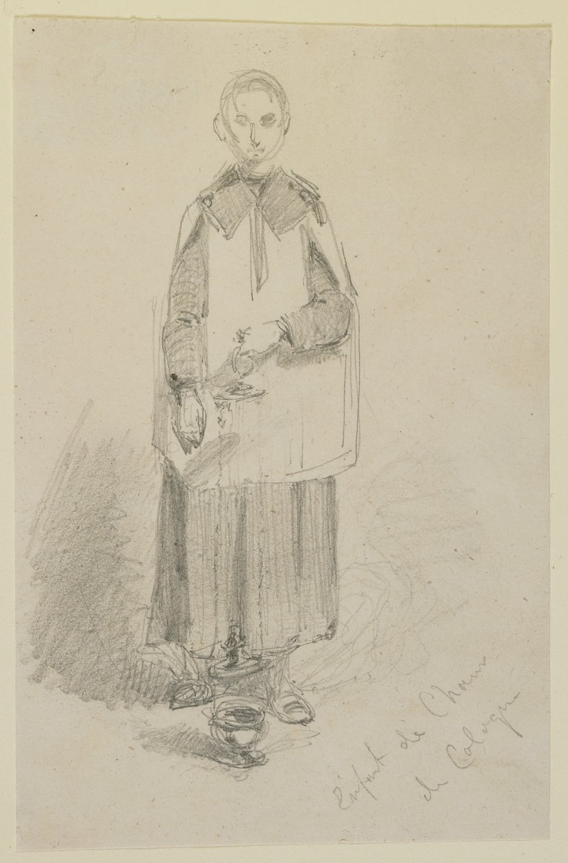 Kölns körbarn, 1858 (penna på vitt papper) av James Abbott McNeill Whistler