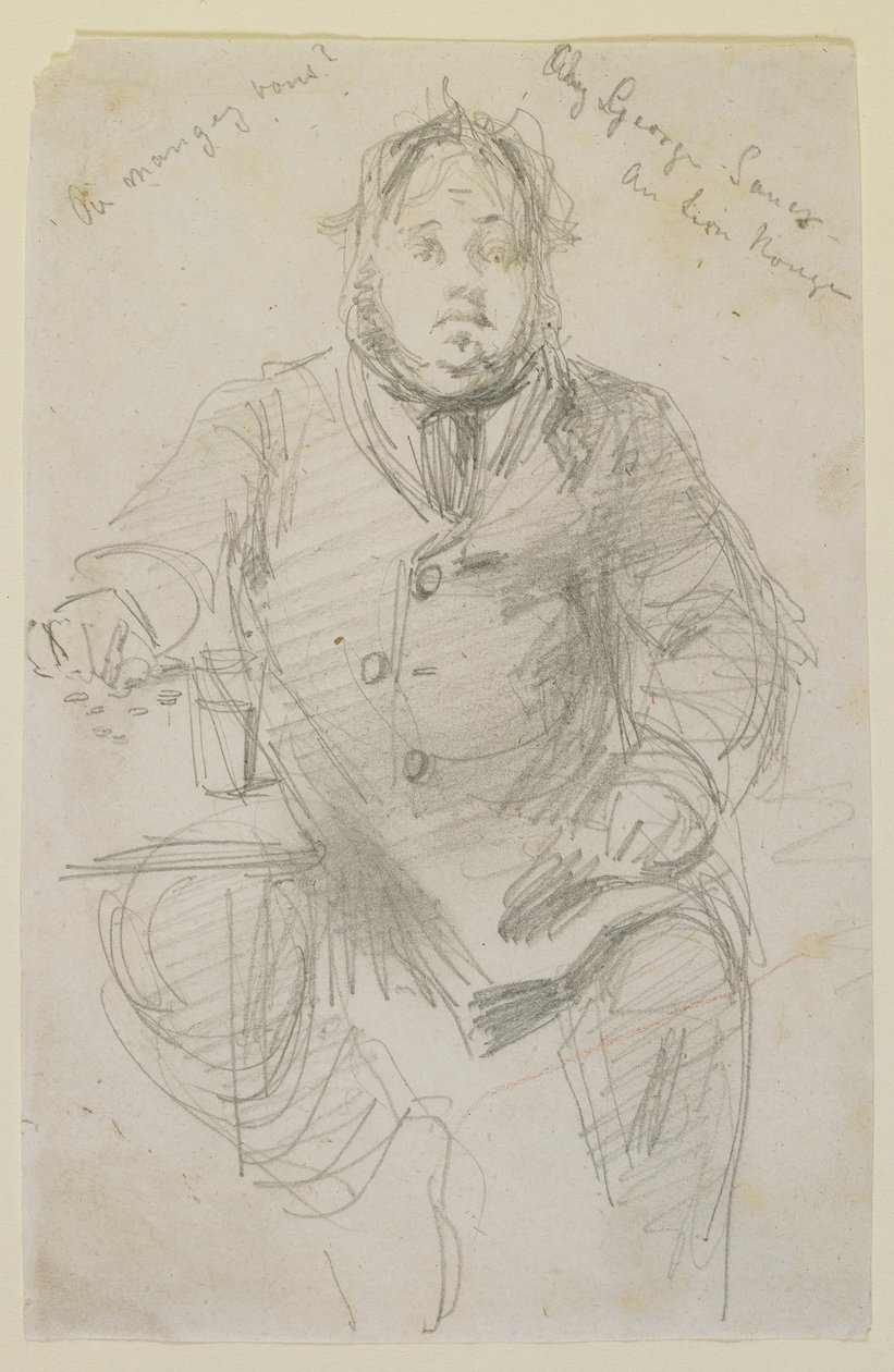 George Sauter på Red Lion, 1858 (blyerts på off-white papper) av James Abbott McNeill Whistler
