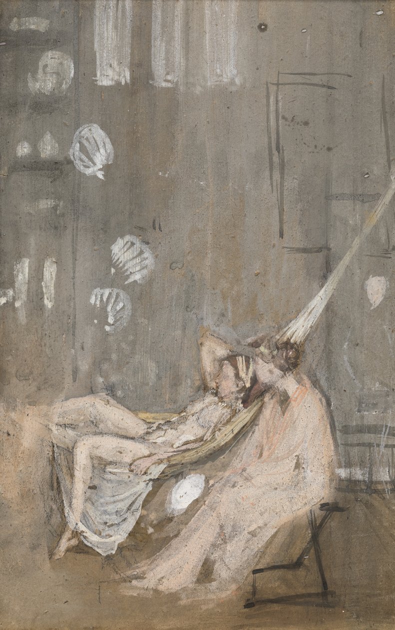 I ateljén, ca 1867-68 (wc, gouache och svart krita på papper) av James Abbott McNeill Whistler