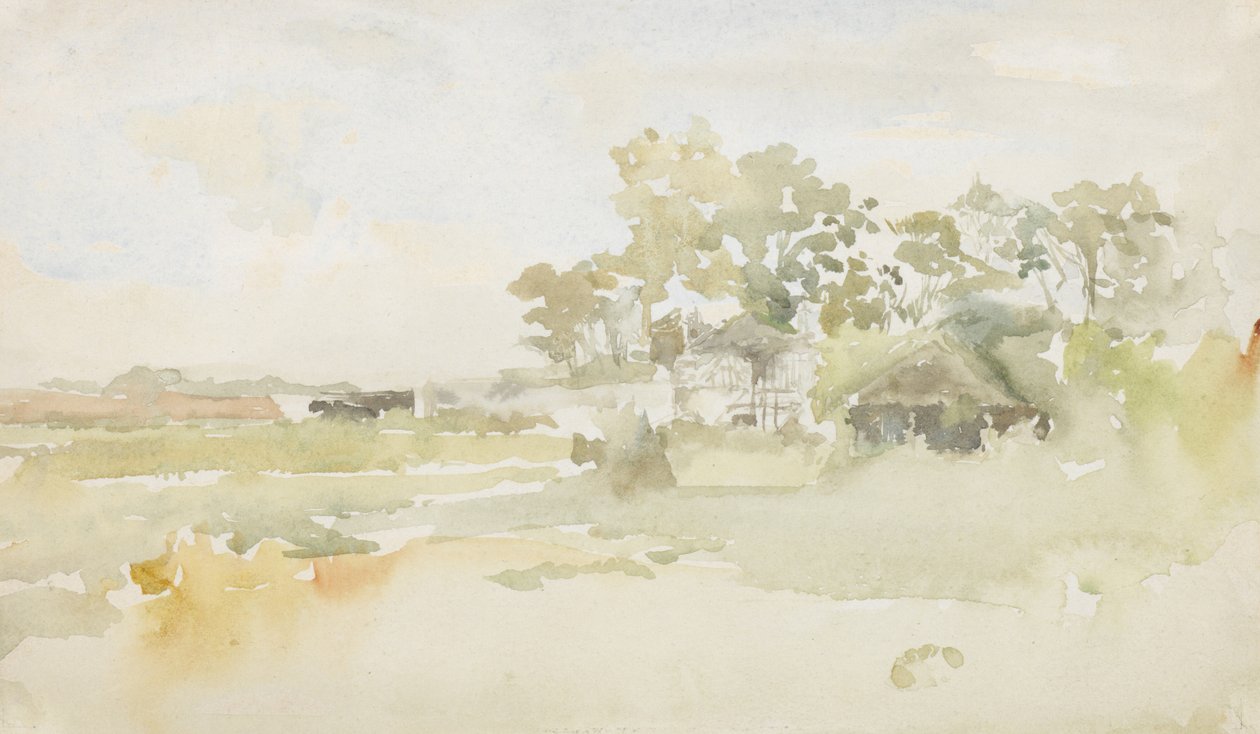 Landskap med gårdsbyggnader, c.1884 av James Abbott McNeill Whistler