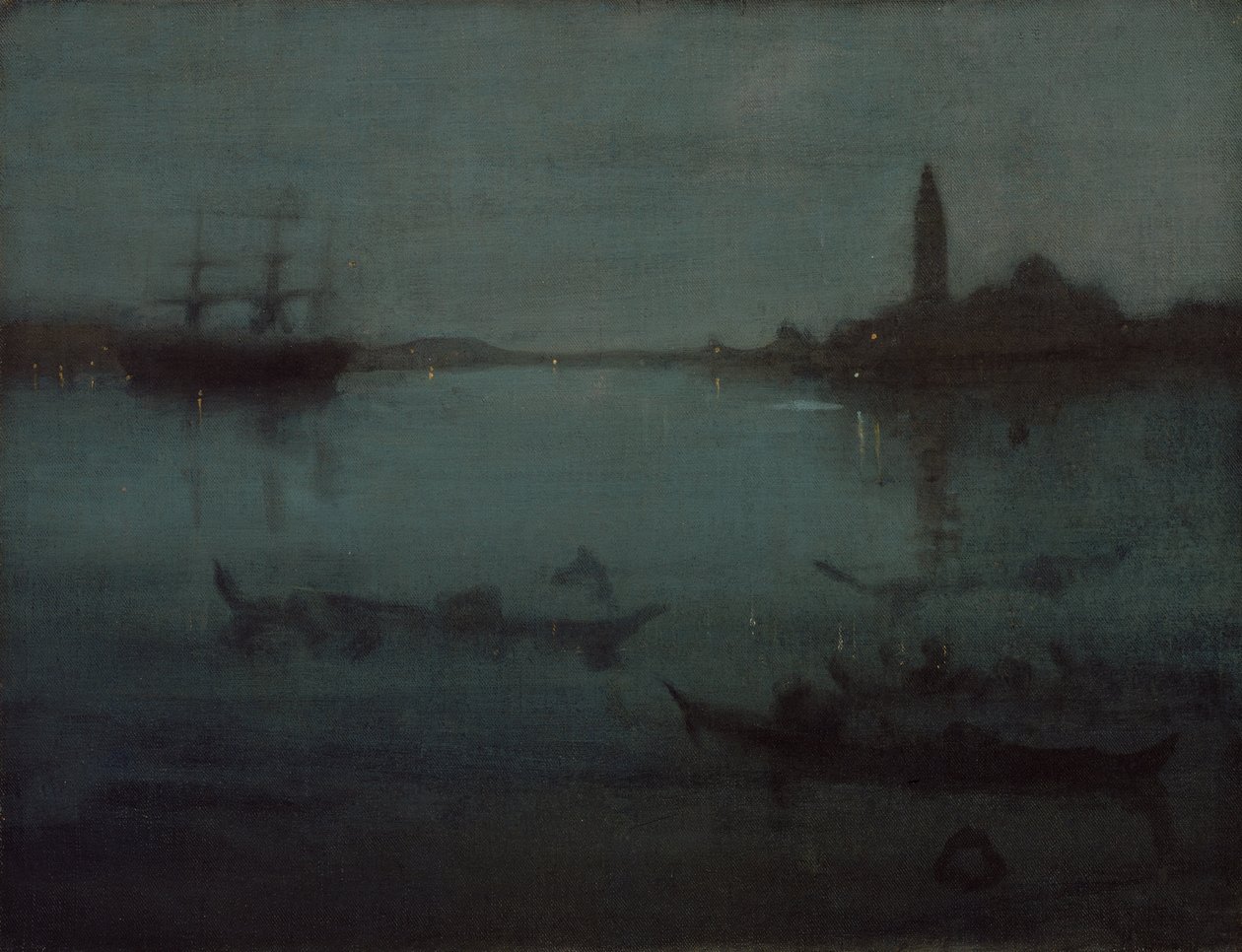 Nocturne i blått och silver- Lagunen, Venedig av James Abbott McNeill Whistler