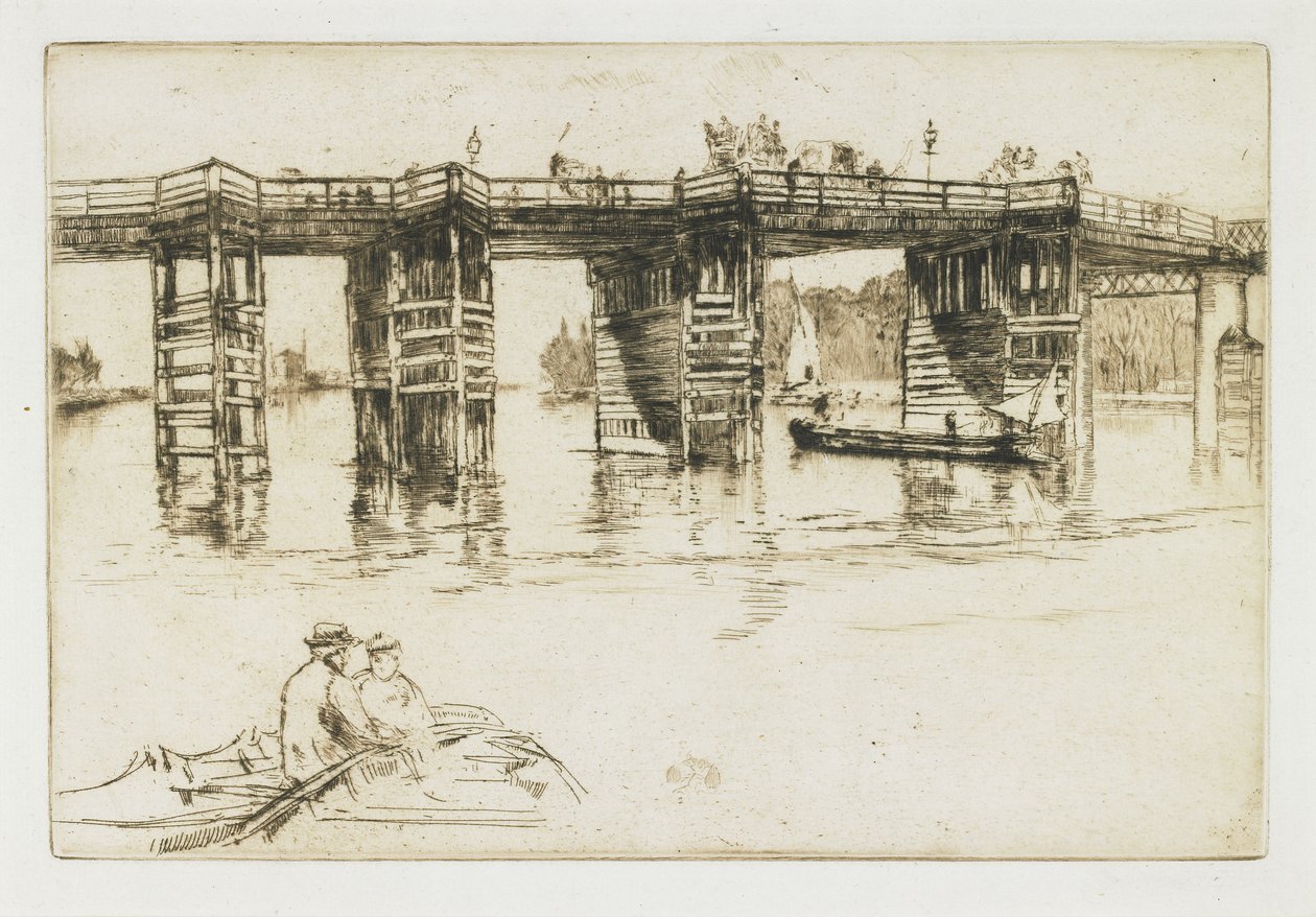 Gamla Putney Bridge, 1879 av James Abbott McNeill Whistler