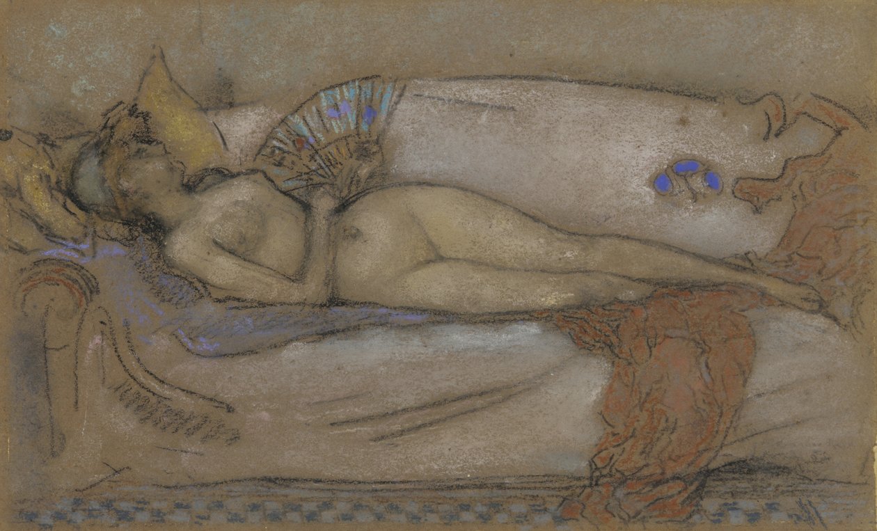 Pour le pastel: Rose and Opal, c.1885-95 (krita och pastell på brunt papper) av James Abbott McNeill Whistler