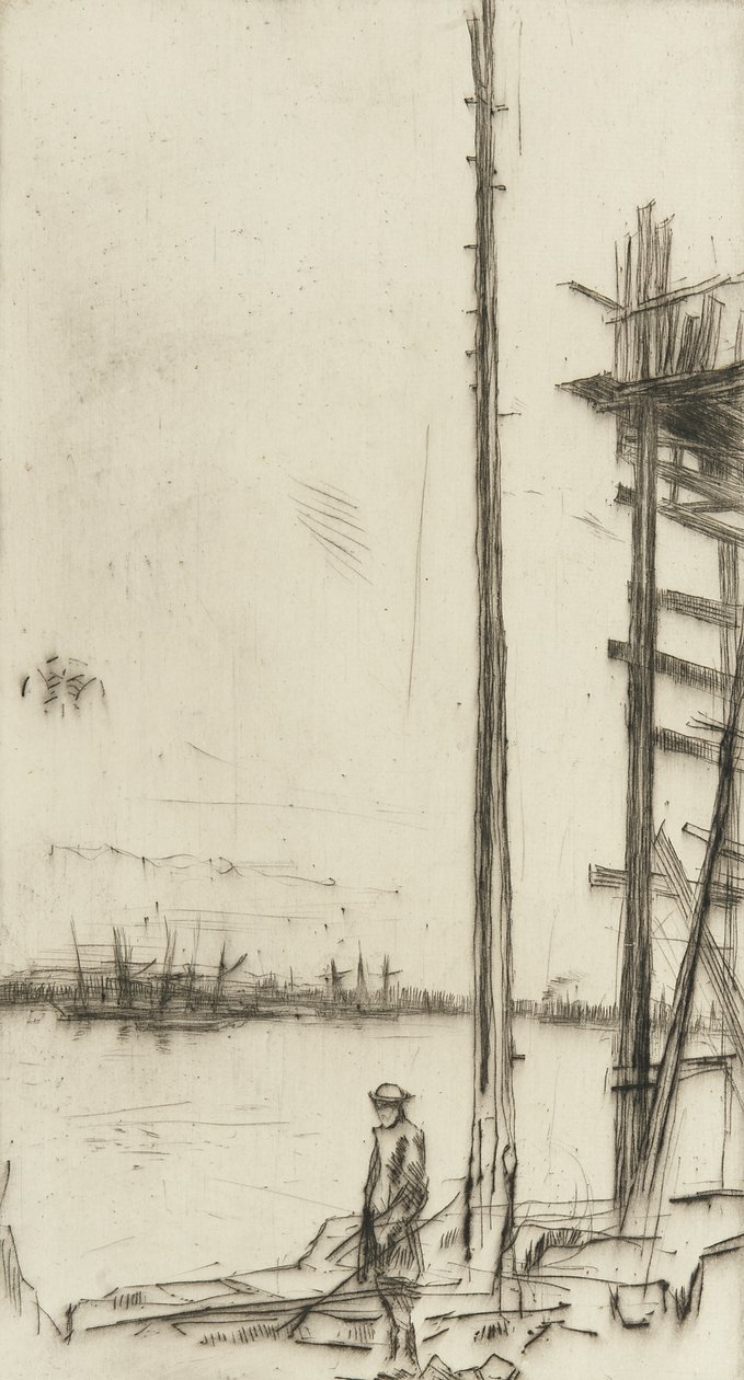 Skeppsbyggarvarvet, 1875 (torrnål på papper) av James Abbott McNeill Whistler