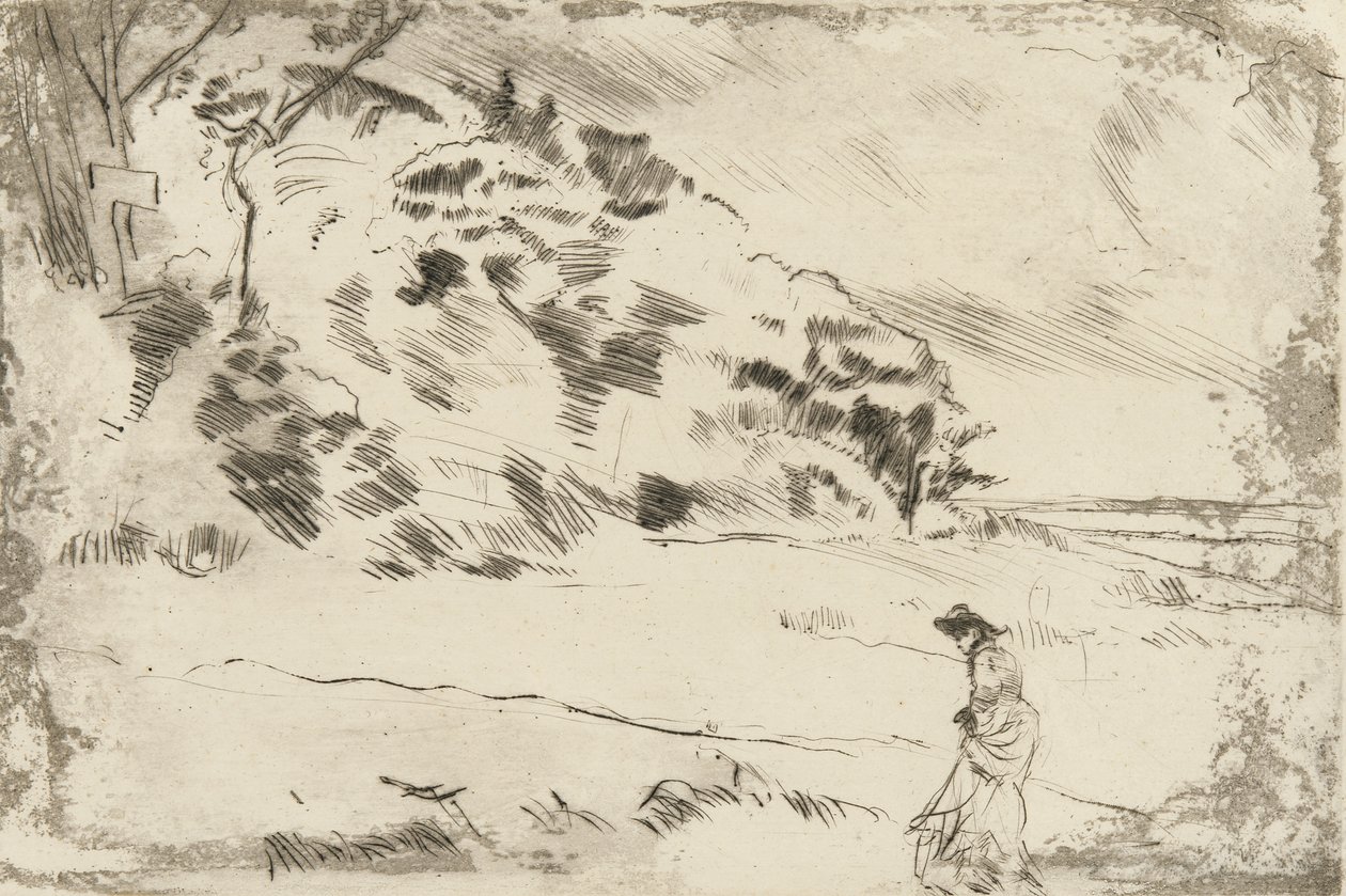 Speke Shore, ca 1875 (torrnål på papper) av James Abbott McNeill Whistler