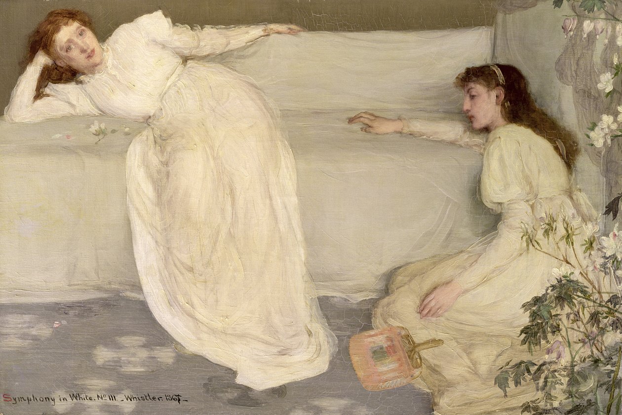 Symfoni i vitt, nr III, 1865-7 (utan ram) (se även 106898) av James Abbott McNeill Whistler