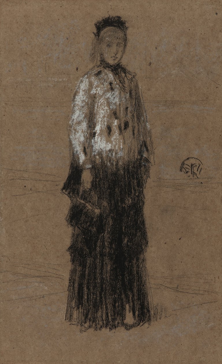 The Hermele Coat, 1870-73 (krita och pastell på brunt papper) av James Abbott McNeill Whistler