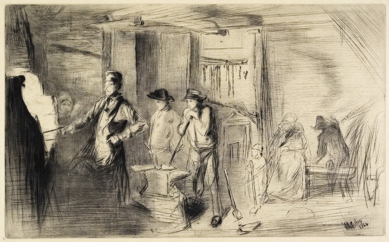 The Forge from Sixteen Etchings of Scenes on Themsen and Other Subjects, 1861swed av James Abbott McNeill Whistler