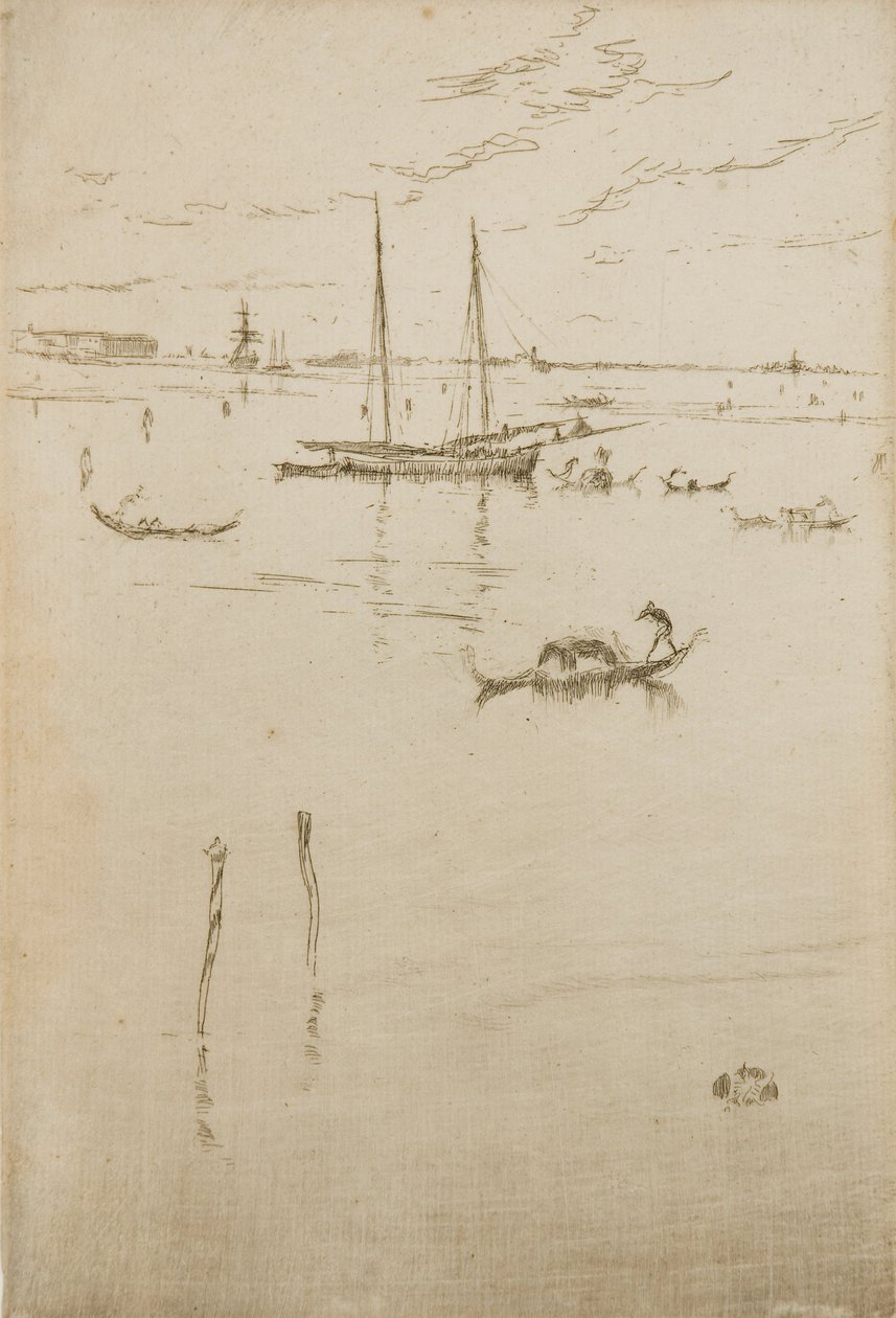 The Little Lagoon, från de tolv etsningarna, även känd som First Venice Set av James Abbott McNeill Whistler